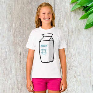 Cute Dairy Cow Cartoon Milk Carton Illustration  T-Shirt