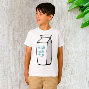 Cute Dairy Cow Cartoon Milk Carton Illustration  T-Shirt