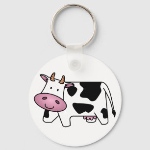 Cute Dairy Cow Key Ring