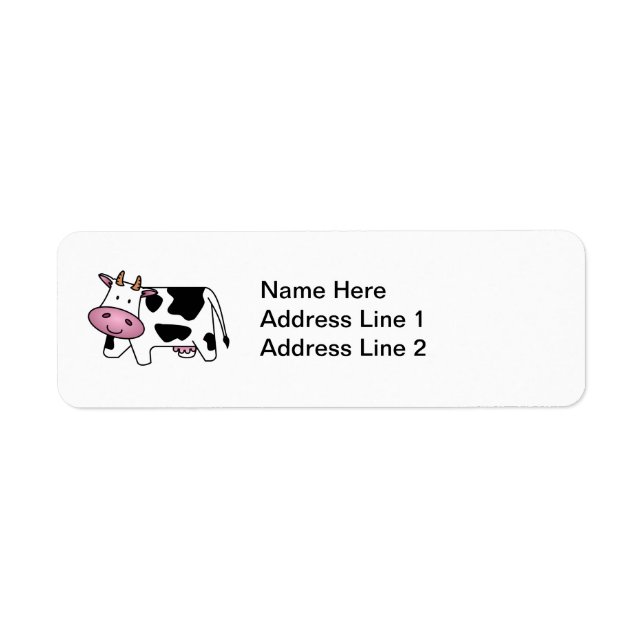 Cute Dairy Cow Return Address Label (Front)