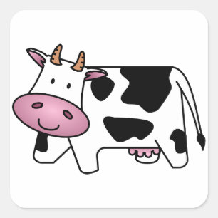 Cute Dairy Cow Square Sticker