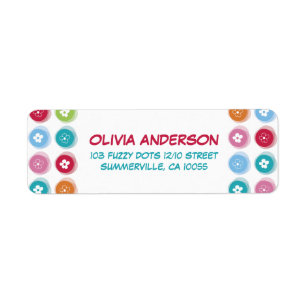 Cute Daisies And Colourful Fuzzy Dots Chic Address Return Address Label