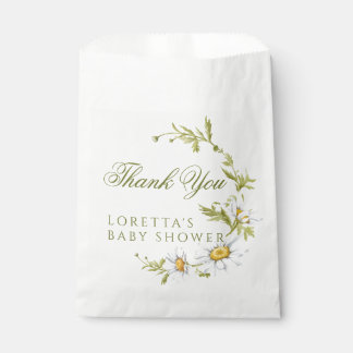 Cute Daisies Floral Baby Shower Thank You Favour Bag