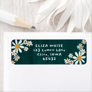Cute Daisies Gouache Custom Return Address Label