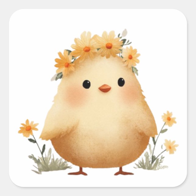 Cute Daisy Chick Sticker (Front)