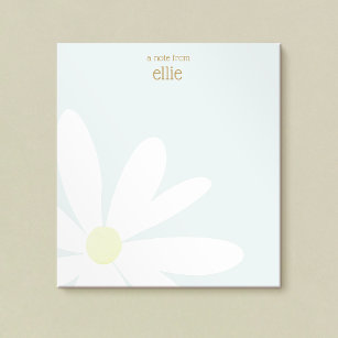 Cute Daisy Floral Personalized Notepad