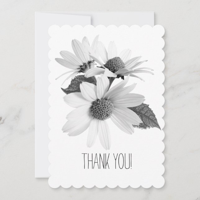 Cute Daisy Floral Thank You Note Card (Front)