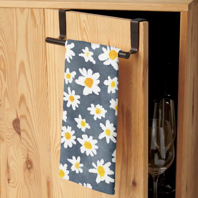 Cute Daisy Flower Botanical pattern school girly Tea Towel (Thirds Fold)