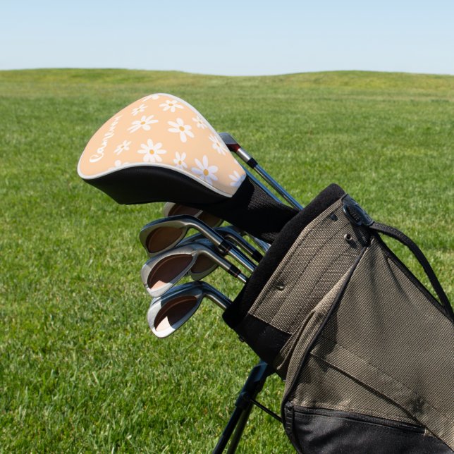 Cute Daisy Flower Pattern Golf Head Cover (In Situ)