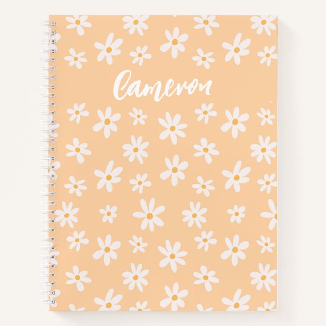 Cute Daisy Flower Pattern Notebook (Front)