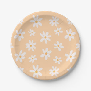 Cute Daisy Flower Pattern Paper Plate