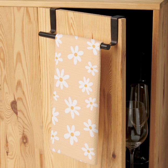 Cute Daisy Flower Pattern Tea Towel (Thirds Fold)
