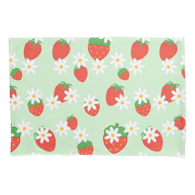 Cute Daisy Flower strawberry Christmas Pattern  Pillowcase (Front)