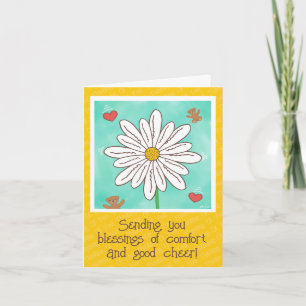 Cute Daisy Flower With Teddy Bears Get Well Soon Card
