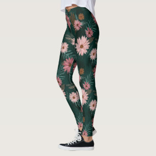 Cute Daisy Inspired Workout Pregnancy Leggings