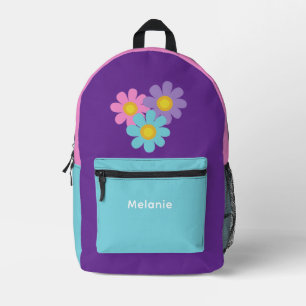 Cute Daisy Personalised Name Girl Kid Backpack
