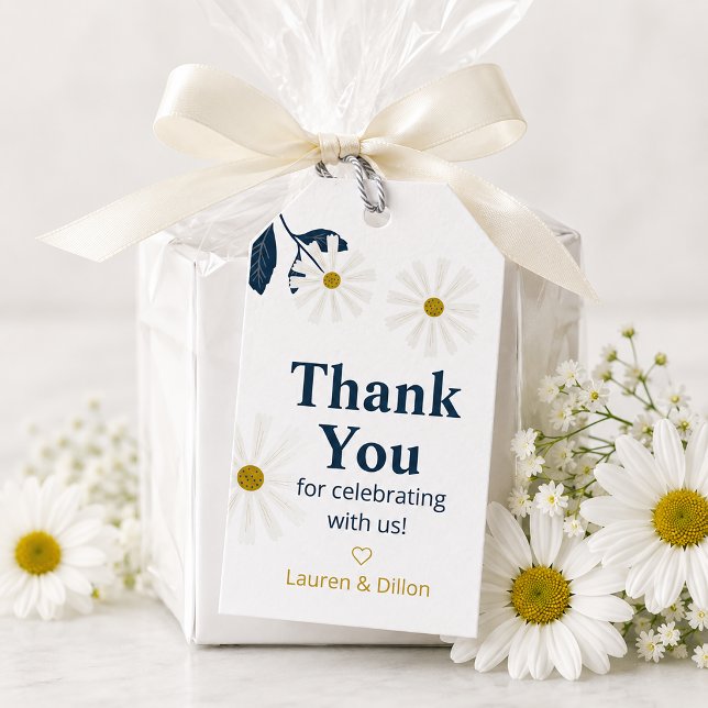 Cute Daisy Thank You Gift Tags (Cute Daisy Favor Tag)