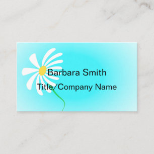 cute daisy turquoise and white custom double sided business card