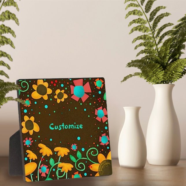 Cute Daisy Yellow Fun Floral Whimsical Customised Plaque (Creator Uploaded)