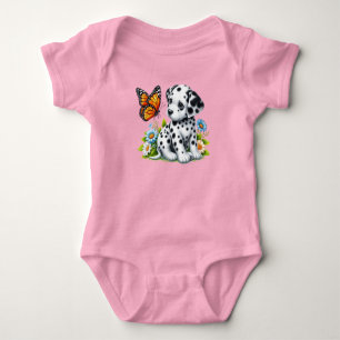Cute Dalmatian/Butterfly friends Baby Bodysuit