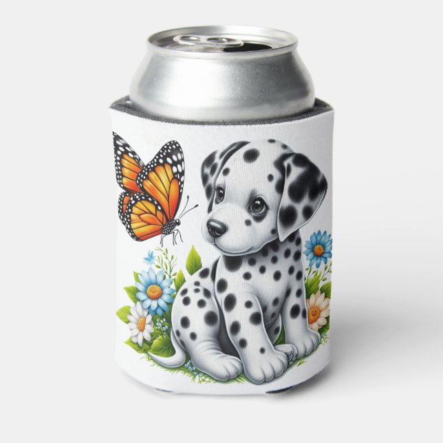 Cute Dalmatian/Butterfly friends Can Cooler (Can Back)
