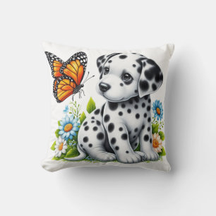 Cute Dalmatian/Butterfly friends Cushion
