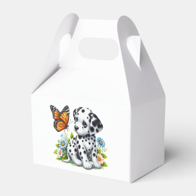 Cute Dalmatian/Butterfly friends Favour Box (Front Side)