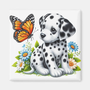 Cute Dalmatian/Butterfly friends Magnet