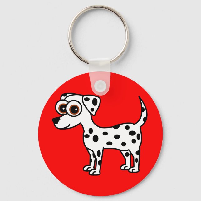 Cute Dalmatian Cartoon Keychain (Front)