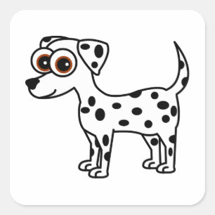Cute Dalmatian Cartoon Square Sticker
