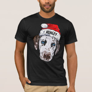 Cute Dalmatian Christmas Hat Dog Big T-Shirt