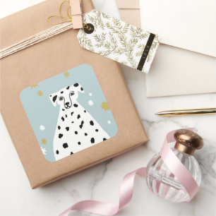 Cute Dalmatian Dog Abstract Illustration Art   Square Sticker