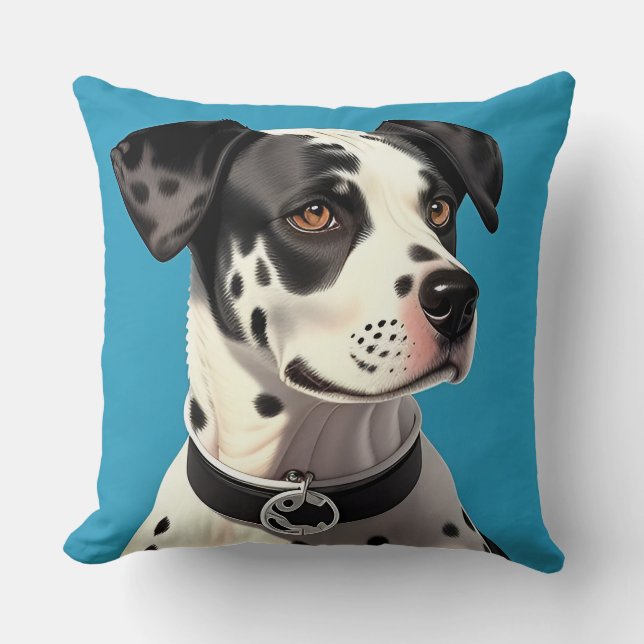 Cute Dalmatian Dog Face Cosy Decorative Dog Lovers Cushion (Front)
