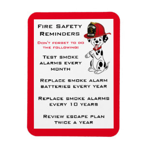 Cute Dalmatian Dog Fire Safety Reminders Magnet