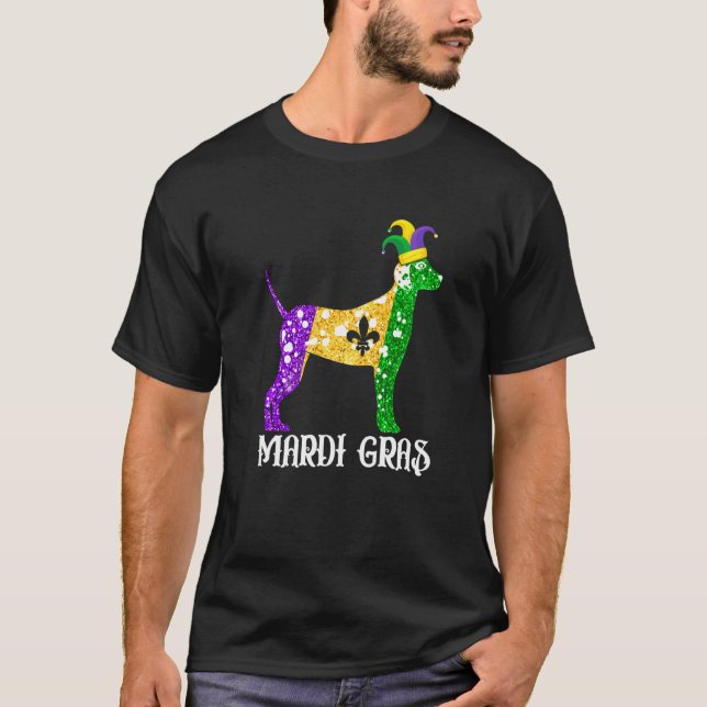 Cute Dalmatian Dog Lover Mardi Gras Party Jester M T-Shirt (Front)