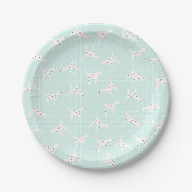 Cute Dalmatian Dog Paper Plates (Front)