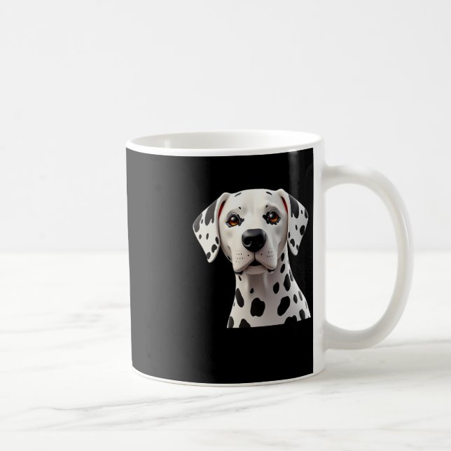 Cute Dalmatian Hear 3d - Animals World Sticker  Coffee Mug (Right)