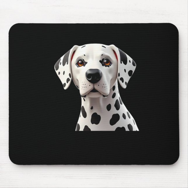 Cute Dalmatian Hear 3d - Animals World Sticker  Mouse Pad (Front)