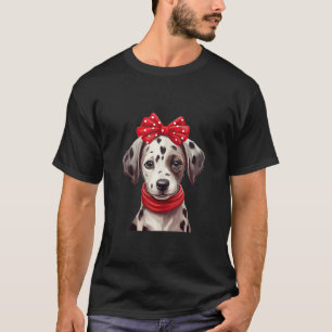 Cute Dalmatian in a Bow Tie Headband Red Bandanna T-Shirt