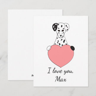 Cute dalmatian in love Valentine Holiday Card