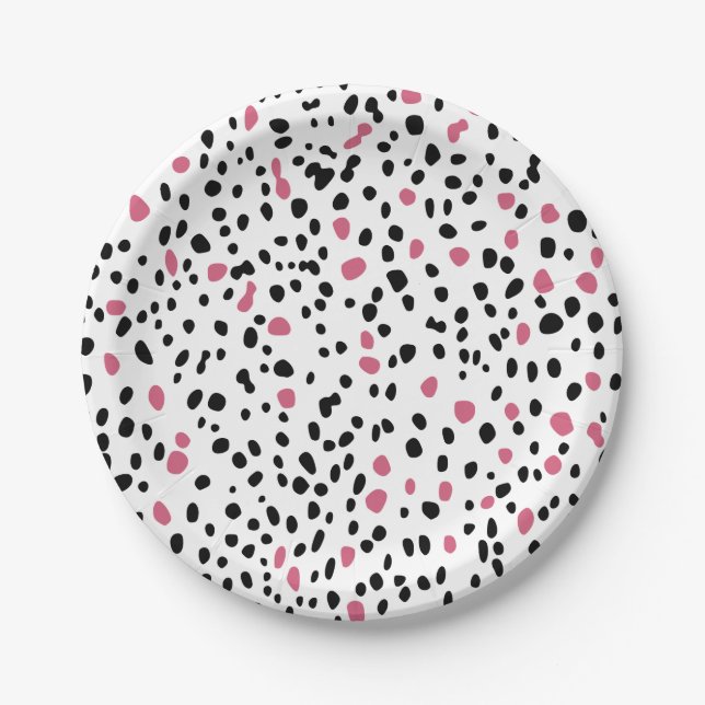 Cute Dalmatian Print Paper Plates (Front)