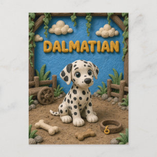 Cute Dalmatian Puppy, Baby Dog Postcard