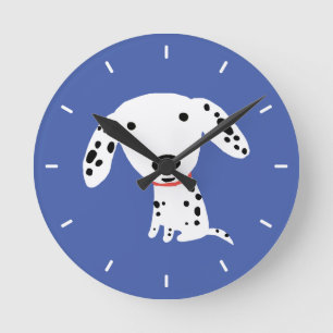 Cute Dalmatian Puppy Dog Adorable Animal Lover's Round Clock