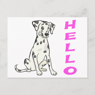 Cute Dalmatian Puppy Dog Hello Thinking of You Postcard
