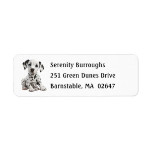 Cute Dalmatian Puppy Dog Lover Cartoon Fire Dog Return Address Label
