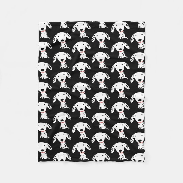 Cute Dalmatian Puppy Dog Pattern Fleece Blanket (Front)