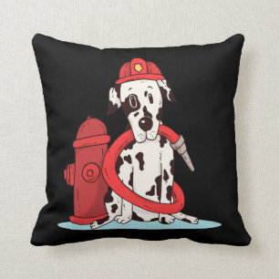 Cute Dalmatian Puppy Fire Dog Firefighter Fireman Cushion