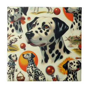 Cute Dalmatian Seamless Ceramic Tile