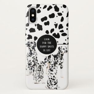 Cute Dalmatians Black & White Happy Spots iPhone X Case