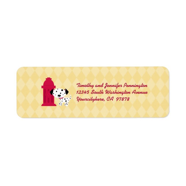 Cute dalmation dog and hydrant address labels (Front)